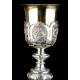 Antique Solid Silver Embossed Chalice. France XIX Century