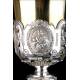 Antique Solid Silver Embossed Chalice. France XIX Century