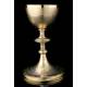 Antique French Chalice in Solid Silver Gilt. France 1900