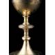 Antique French Chalice in Solid Silver Gilt. France 1900