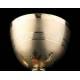 Antique French Chalice in Solid Silver Gilt. France 1900