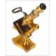 Antique French Nachet Microscope. Very Complete. France, Circa 1870