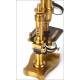 Antique French Nachet Microscope. Very Complete. France, Circa 1870