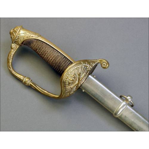 Spanish Artillery Officer's Sword. Antique. Model 1862. Spain, 1873