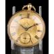 Antiguo Reloj de Bolsillo Semi Catalino John B. Cross, Oro 18K. Londres 1853