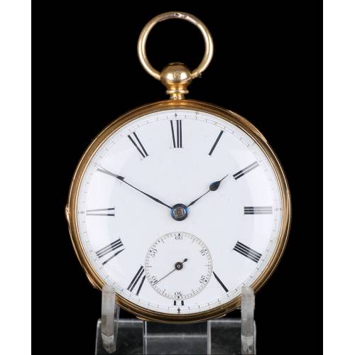 Antiguo reloj de bolsillo escocés en oro de 18K por Daniel Buchanan. Glasgow 1858