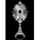 Superb antique solid silver monstrance. France, Circa 1880