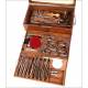 Antique Medical Case Full of Instruments. France, Circa 1920