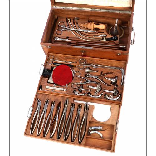 Antique Medical Case Full of Instruments. France, Circa 1920