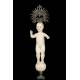 Antique Infant Jesus in Ivory. Spanish Filipino. S. XVIII. With CITES