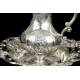 Antique Solid Silver Ewer and Flask. Emile Hugo. France, Circa 1870