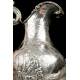 Antique Solid Silver Ewer and Flask. Emile Hugo. France, Circa 1870