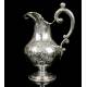 Antique Solid Silver Ewer and Flask. Emile Hugo. France, Circa 1870