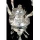 Solid Silver Antique Coffee Set. 7,8 kilos. Spain, Early 20th Century