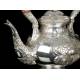 Solid Silver Antique Coffee Set. 7,8 kilos. Spain, Early 20th Century