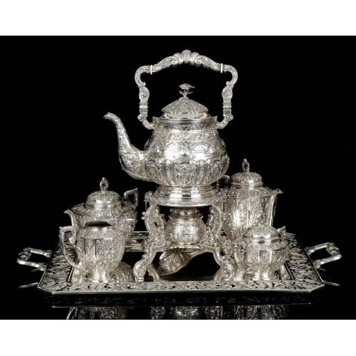 Antique Solid Silver Coffee Set. 7,5 Kg. Spain, Pps. S. XX