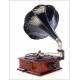 Rare Carette horn gramophone. Restored. Germany, Circa 1915