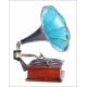 Rare Carette horn gramophone. Restored. Germany, Circa 1915