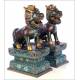 Pair of antique Chinese Cloissoné Fo Lions. China, Circa 1920