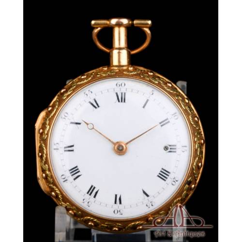 Graham verge fusee pocket watch. Quarter strike. Rose Gold 18K. England, Circa 1720