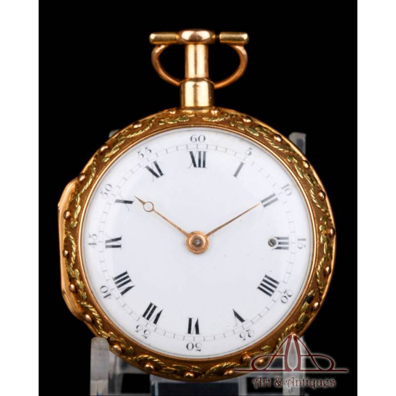 Graham verge fusee pocket watch. Quarter strike. Rose Gold 18K. England, Circa 1720