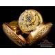 Reloj de Bolsillo Catalino Graham. Sonería a Cuartos. Oro Rosa 18K. Inglaterra, Circa 1720
