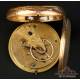 Beautiful Antique English Verge Fusee antique verge fusee pocket watch. 18K gold. England, 1874