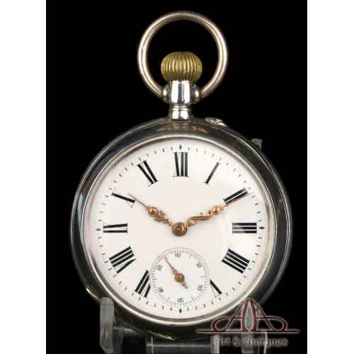 Reloj de bolsillo antiguo de plata, década de 1900 en venta en Pamono