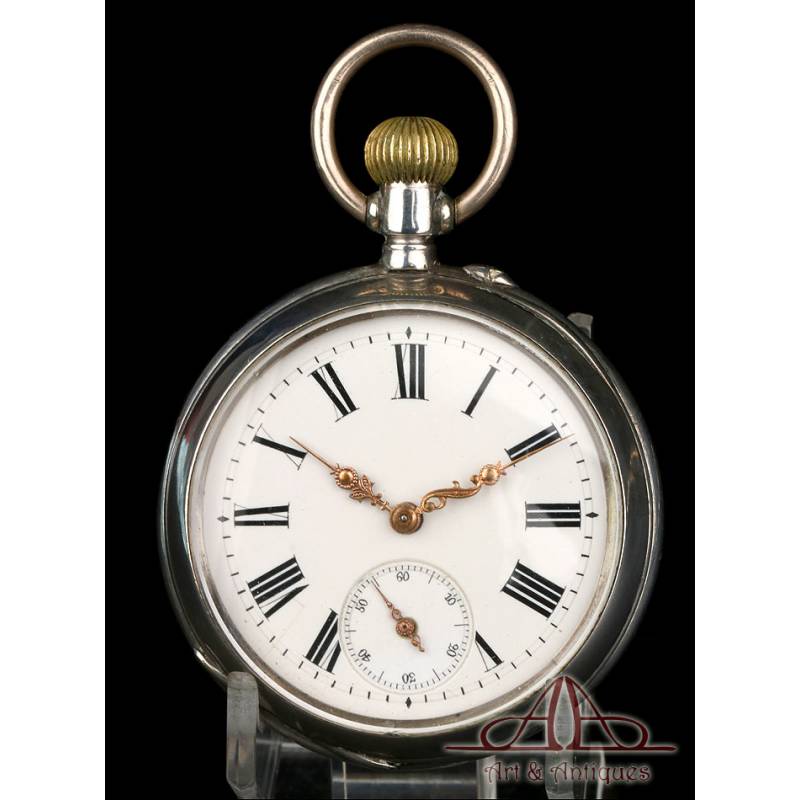 Antique Silver Pocket Watch. Circa 1890.