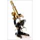 Fantastic Antique Waldemar Strauss Microscope. Berlin, Germany, Circa 1910