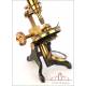 Antique Walter Lawley English Compound Microscope. England, Circa 1880