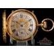 Espectacular Reloj de Bolsillo Ginebrino Antiguo, Oro 18 K. Suiza, Circa 1900