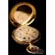 Spectacular Antique Geneva Pocket Watch, 18 K Gold. Switzerland, Circa 1900.