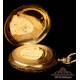 Spectacular Antique Geneva Pocket Watch, 18 K Gold. Switzerland, Circa 1900.