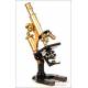 Antique Ernst Leitz Wetzlar Microscope. Germany, 1908