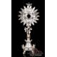 Antique Neapolitan Monstrance in Solid Silver. Italy, 1824-1832