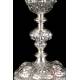 Antique Italian Silver Chalice Adorned with Cherubim, Circa 1810.