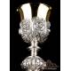 Antique Italian Silver Chalice Adorned with Cherubim, Circa 1810.