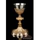 Antique Neo-Gothic Style Chalice. Silver and Metal. Spain, Circa 1900
