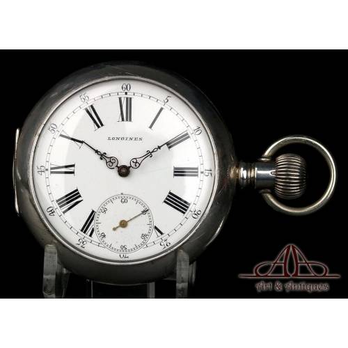 Reloj de Bolsillo Longines Antiguo en 925. Circa 1880