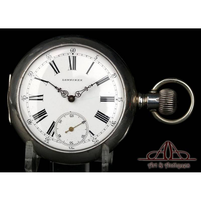 de Bolsillo Longines Antiguo en Plata 925. 1880