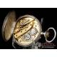 Antique Longines Pocket Watch with Calendar and Moon Phase in Silver. France, Circa 1880