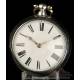 Antique Silver Two-Casing Verge Pocket Watch. Richard Shrivell. England, 1846