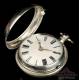 Antique Silver Two-Casing Verge Pocket Watch. Richard Shrivell. England, 1846