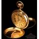 Very Rare Antique Double-Dial Pocket Watch. With Calendar. 18K. Switzerland, Circa 1900