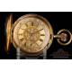 Very Rare Antique Double-Dial Pocket Watch. With Calendar. 18K. Switzerland, Circa 1900