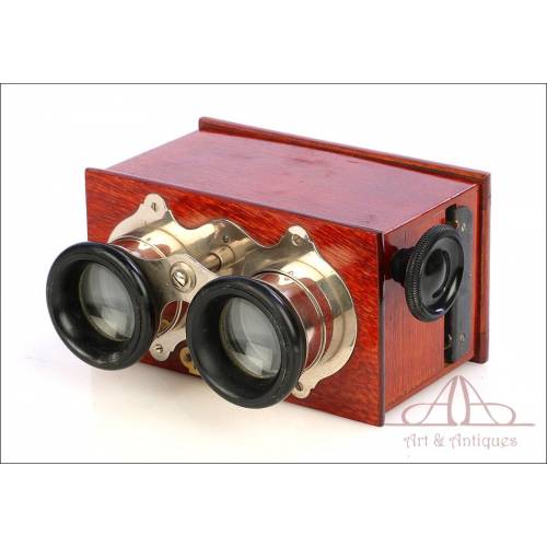 Antique Richard Frères Stereo Viewer for 45x107 Plates. France, Circa 1900