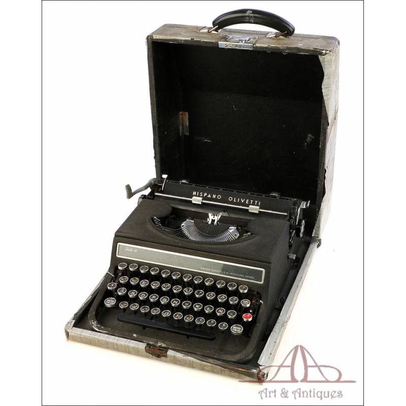 Máquina de Escribir Antigua Hispano Olivetti Studio 46. España, Años 50