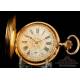 Antique Huguenin & Fils 18K Gold Pocket Watch. Switzerland, Circa 1900