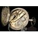 Antiguo Reloj de Bolsillo de Tres Tapas en Plata Nielada. Austria-Hungría, Circa 1900
